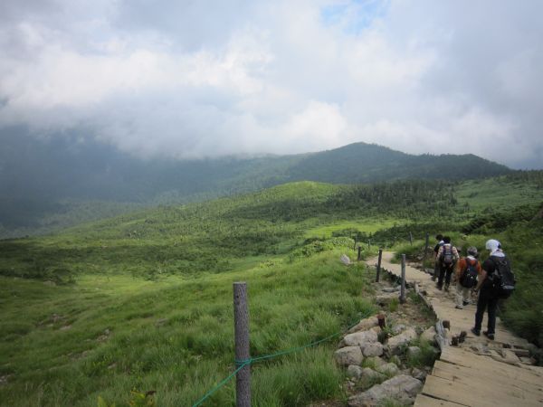 下山中