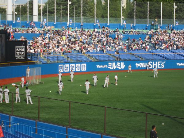 阪神練習中
